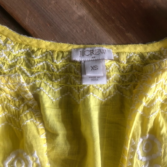 J.Crew Yellow Embroidered Blouse - Picture 3 of 4